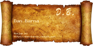 Dan Barna névjegykártya