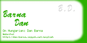 barna dan business card